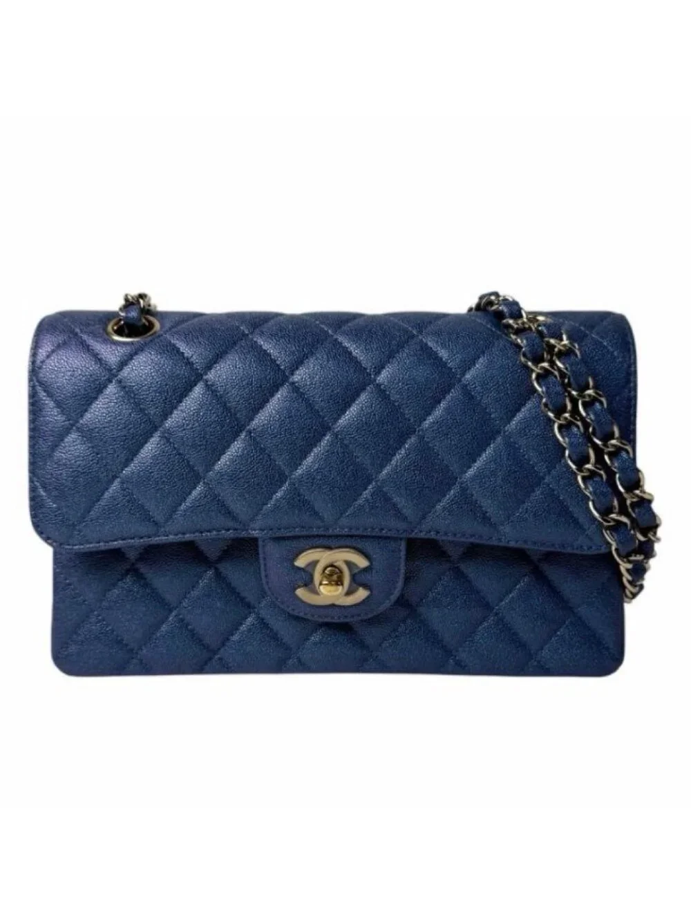 Chanel Quilted 23 Caviar Leather Double Flap Shoulder Bag